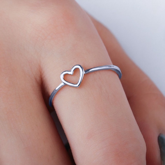 3/$30 - Silver Heart Silhouette Ring - Picture 2 of 8